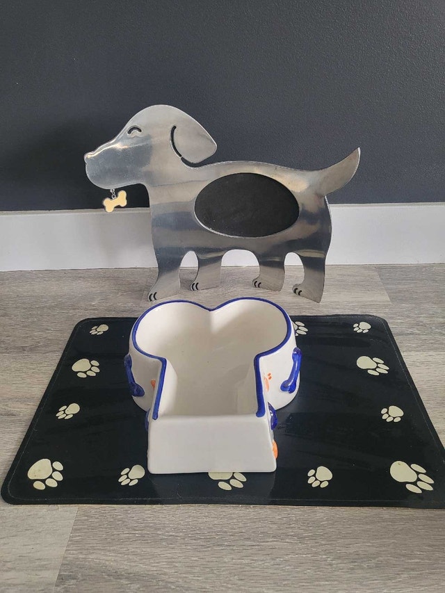 Dog Bowl Set & Dog Shape Photo Frame