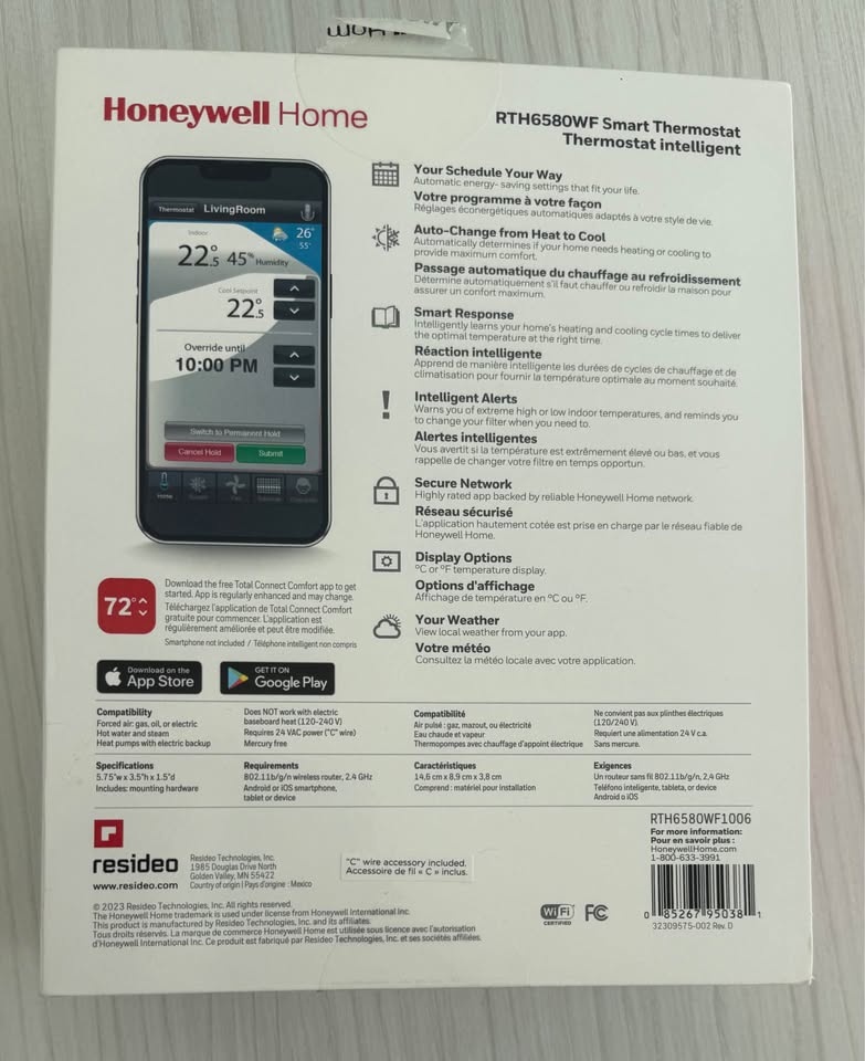 Priced to Sell! Honeywell Home RTH6580WF Thermostat - photo 2