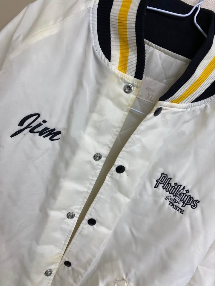 Vintage 1980s Phillips Beer Jacket "JIM" Men's XL "I've Got Tast - photo 4