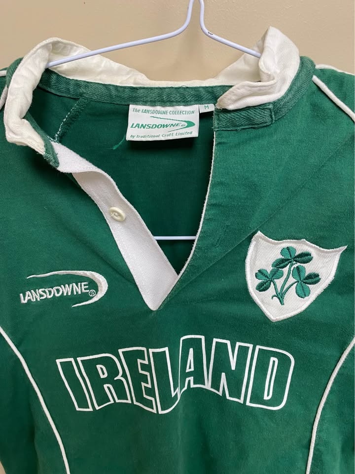 Vintage Lansdowne Ireland Rugby Polo Shirt Men's Medium - photo 4
