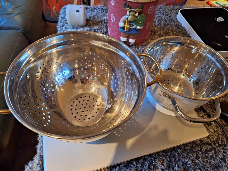 Stainless Steel and Enamel Colanders