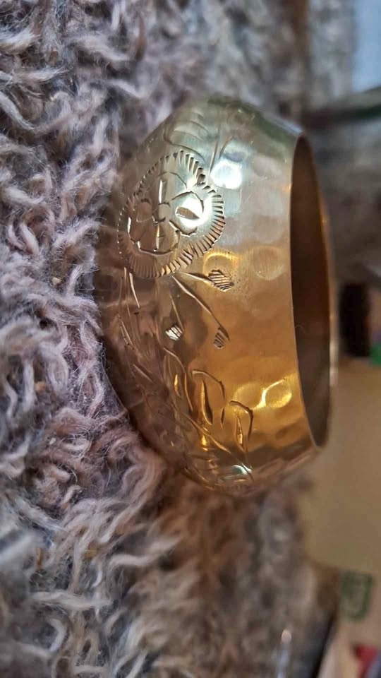 Rare Brass Hammered Bracelet