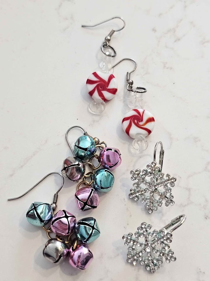 Three pairs of Christmas Earrings