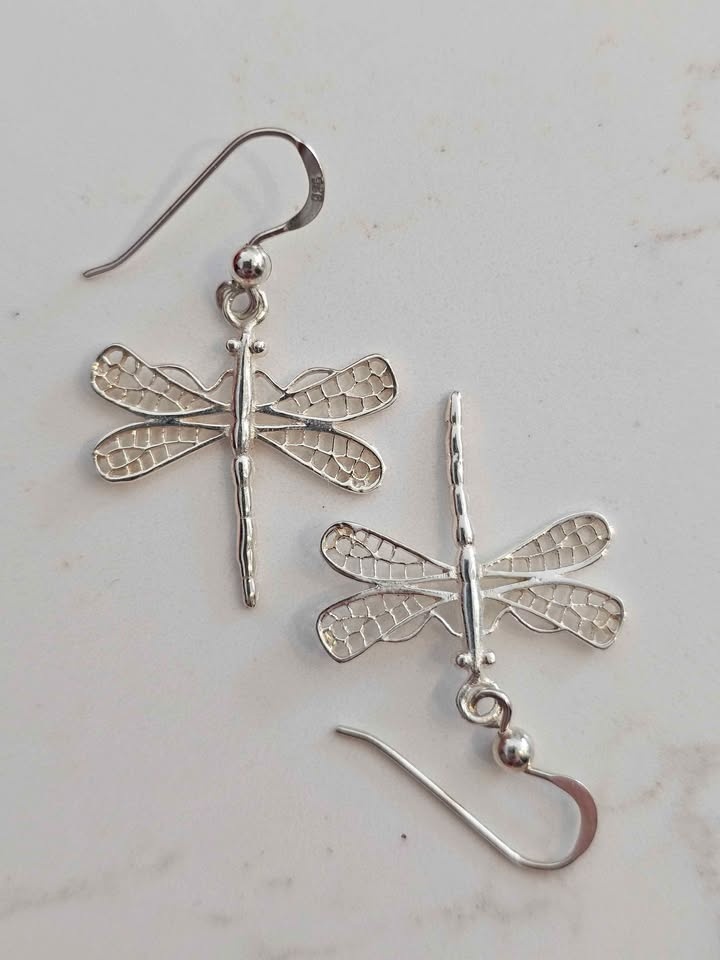 Sterling Silver Dragonfly Earrings - photo 2