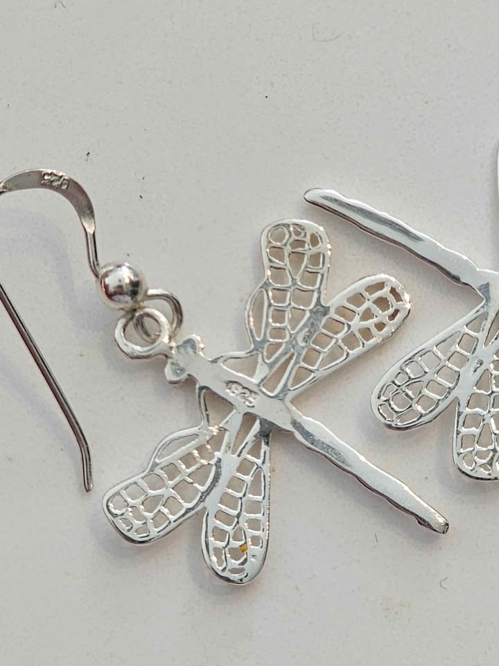 Sterling Silver Dragonfly Earrings - photo 3