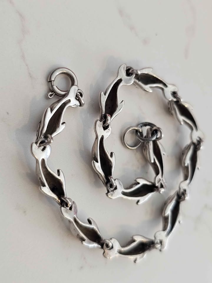 Kabana Sterling Silver Dolphin Bracelet 7.25” - photo 3