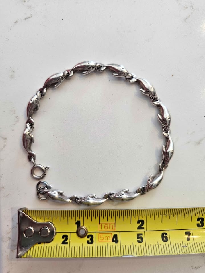 Kabana Sterling Silver Dolphin Bracelet 7.25” - photo 5