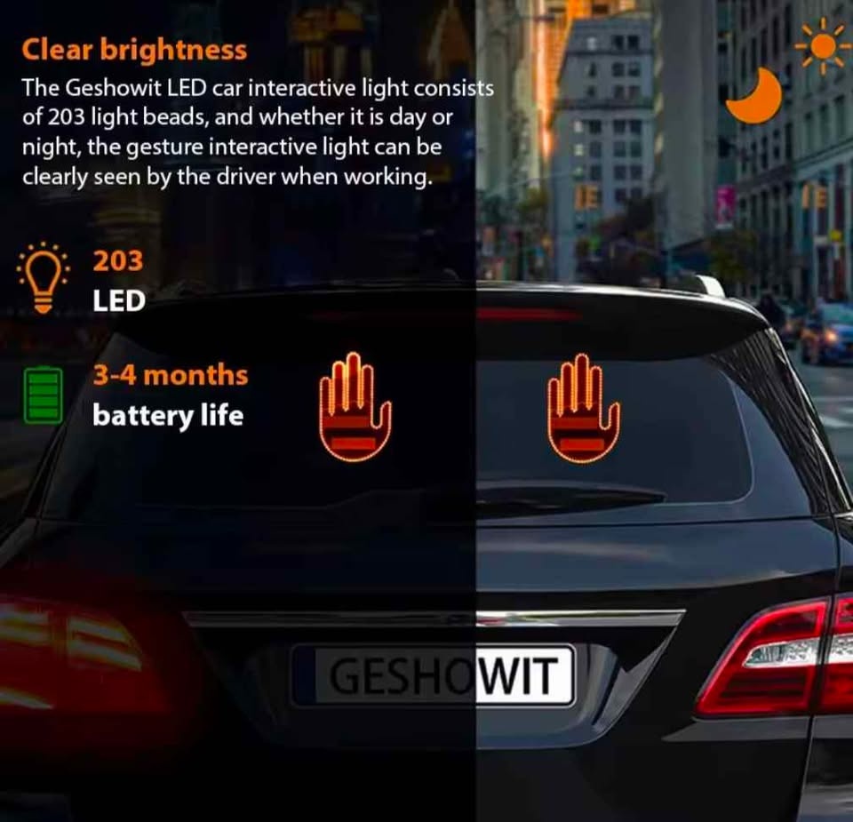 Funny Car Finger Gesture Light with Remote Control - photo 2