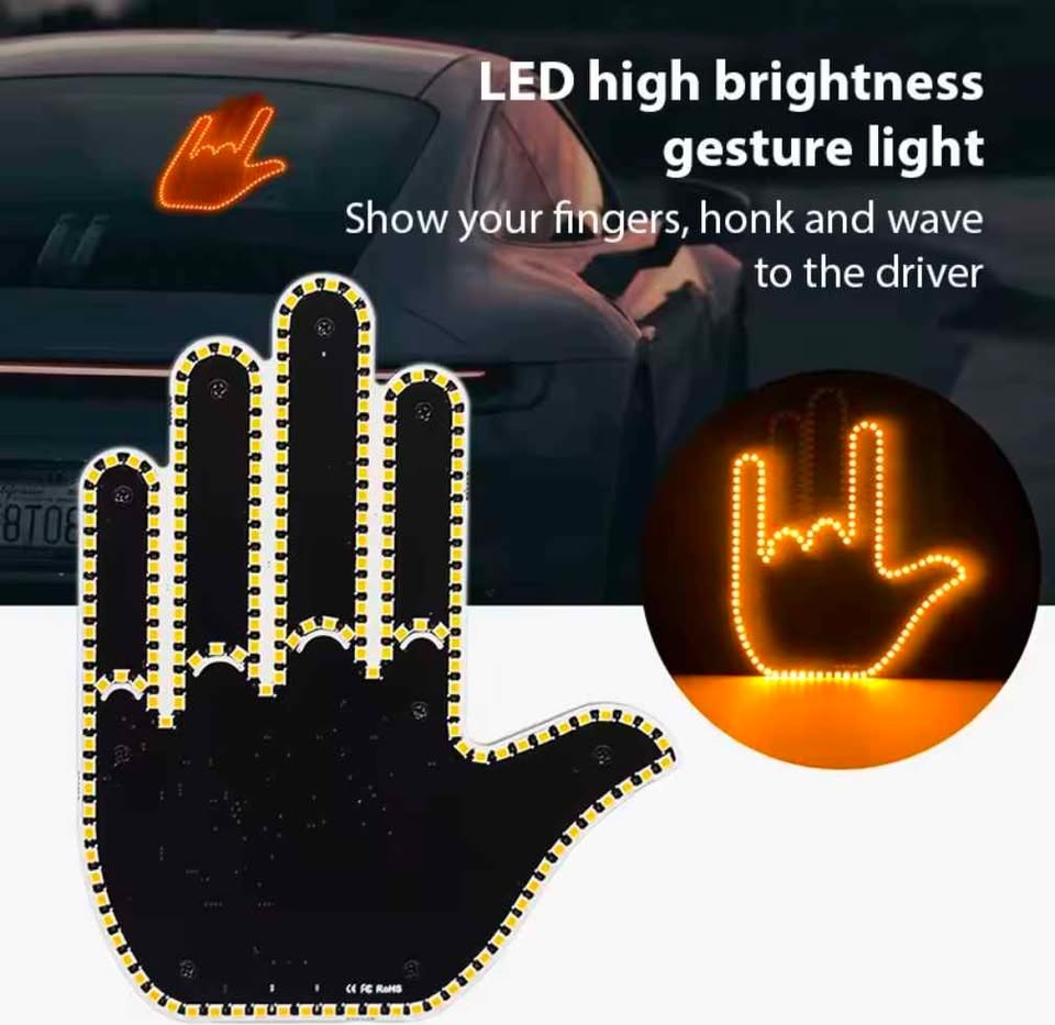 Funny Car Finger Gesture Light with Remote Control - photo 3
