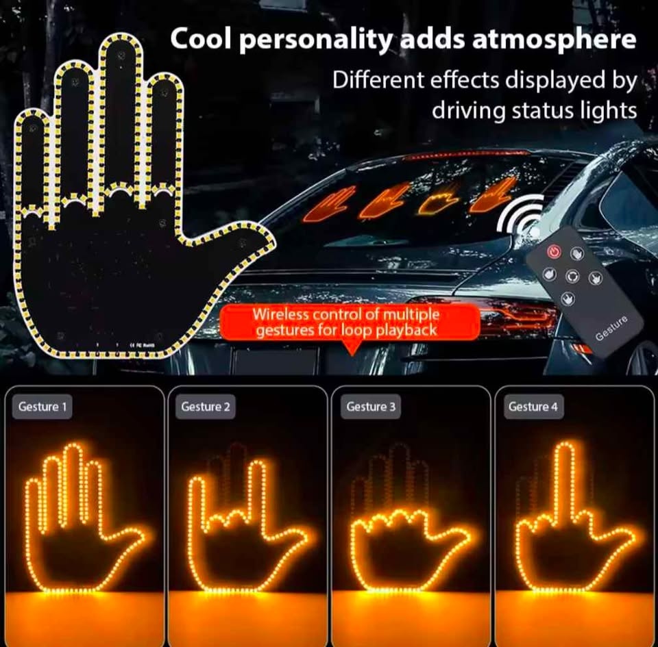 Funny Car Finger Gesture Light with Remote Control - photo 4