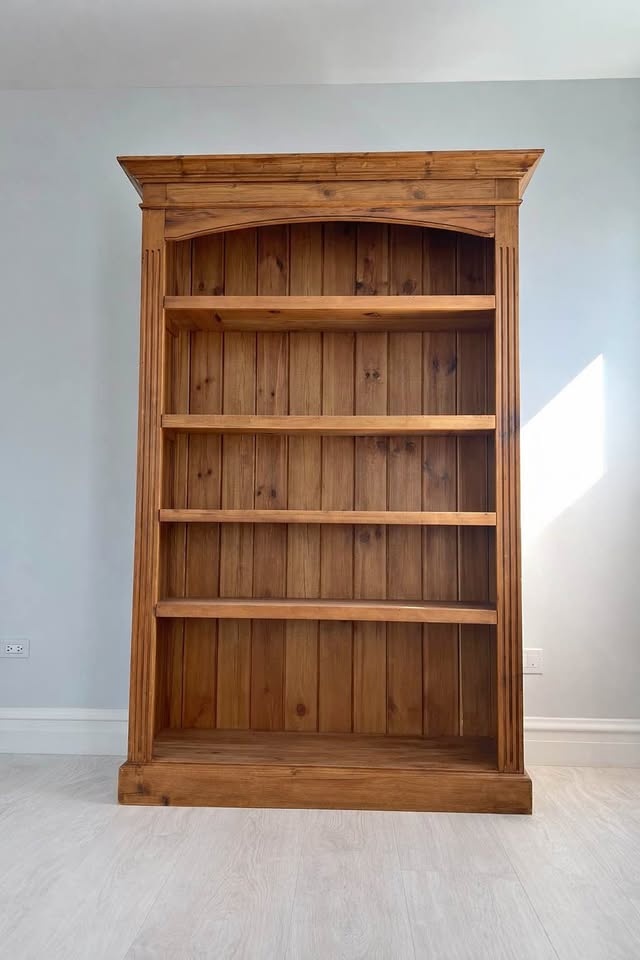 Large Solid Wood Rustic Bookcase / Farmhouse Display Shelf