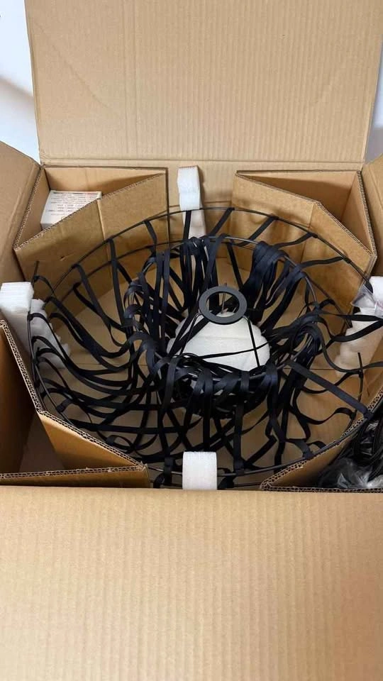 Vintage Black Pendant Chandelier, Adjustable Height - photo 2