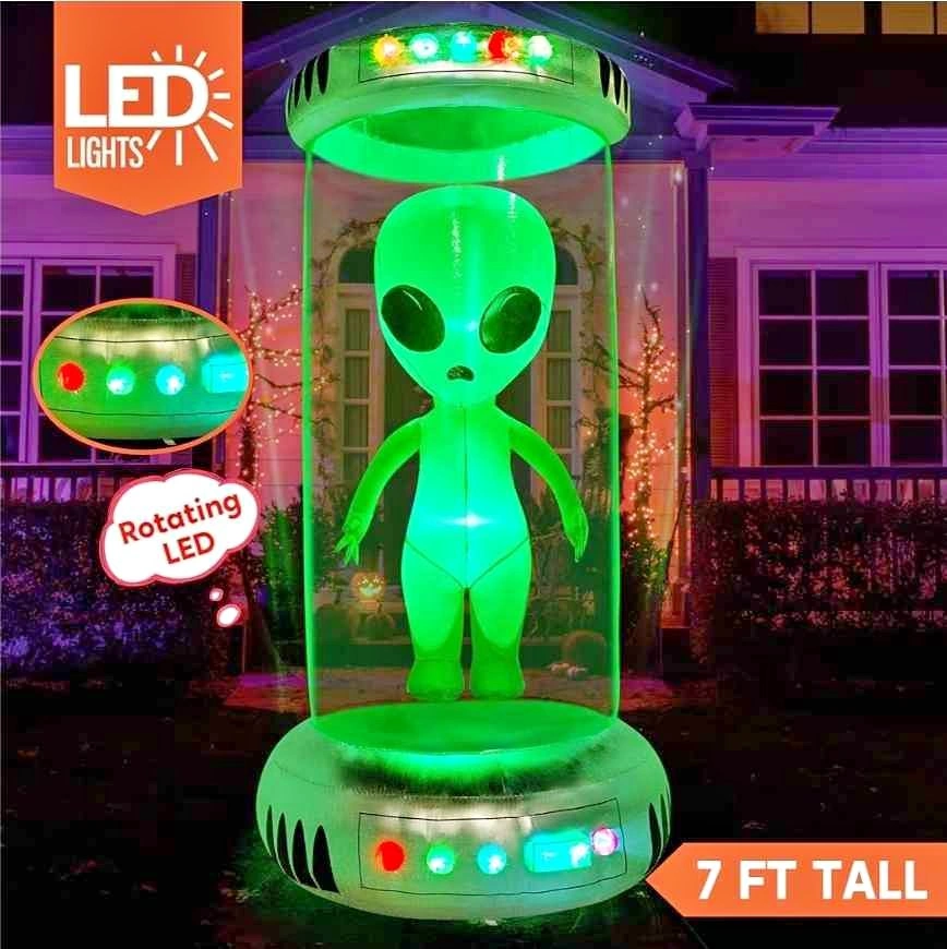 Joiedomi LED Halloween Inflatable Alien Outdoor Decor
