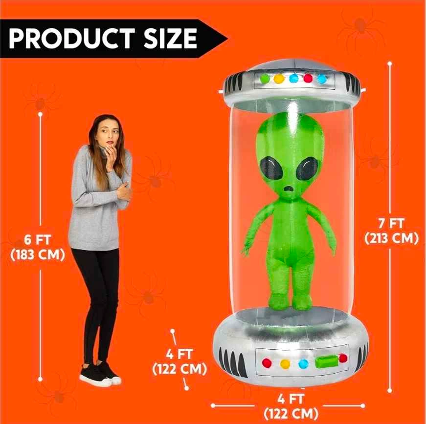 Joiedomi LED Halloween Inflatable Alien Outdoor Decor - photo 3