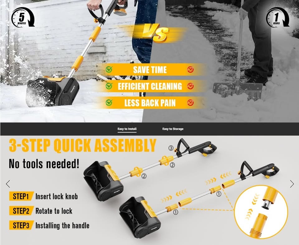 New Cordless Snow Shovel, 11" Electric Snow Blower - photo 5