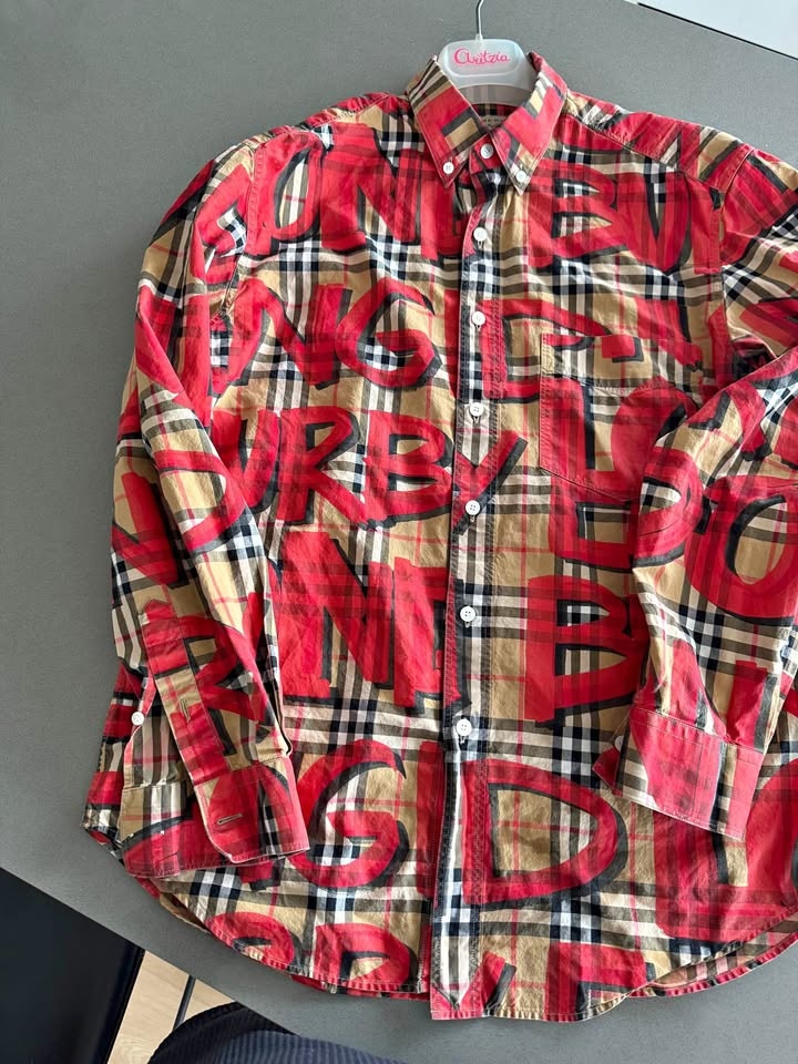 Burberry Graffiti Print Button Down Shirt