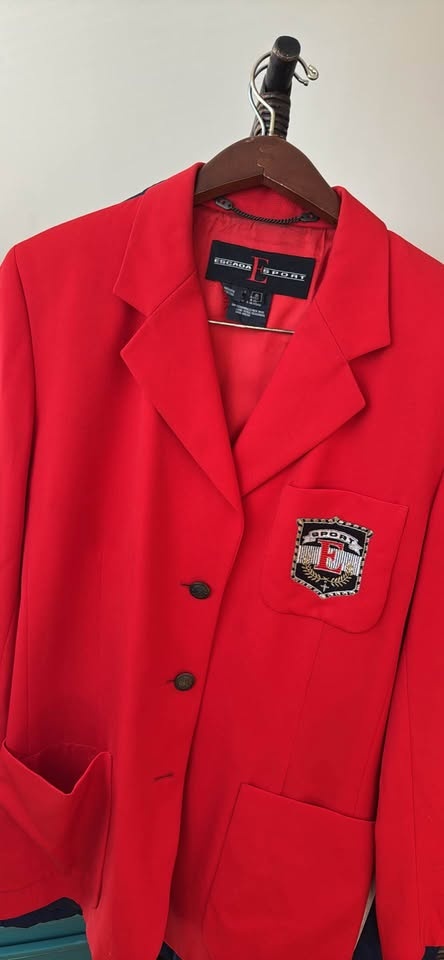 Escada Sport Red Wool Blazer Jacket USA 8 - photo 2