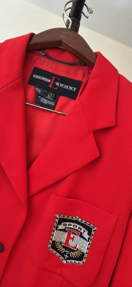 Escada Sport Red Wool Blazer Jacket USA 8 - photo 3