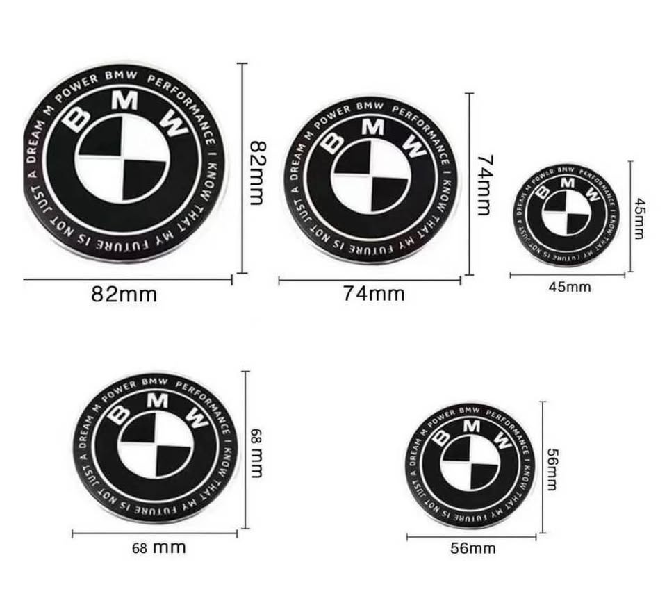 7 Piece Set BMW Heritage Black/White Emblems - photo 4