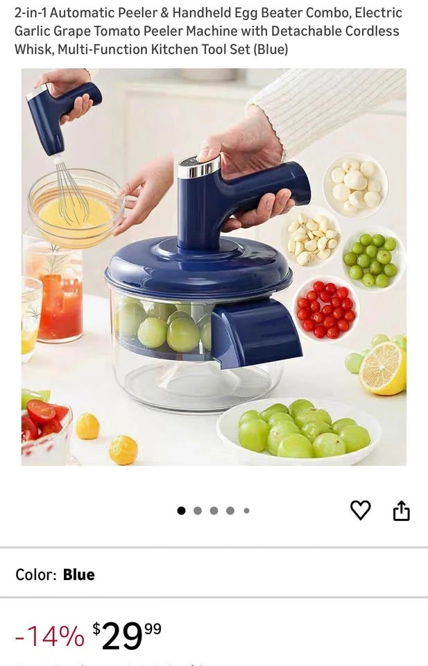 2-in-1 Automatic Peeler & Handheld Egg Beater