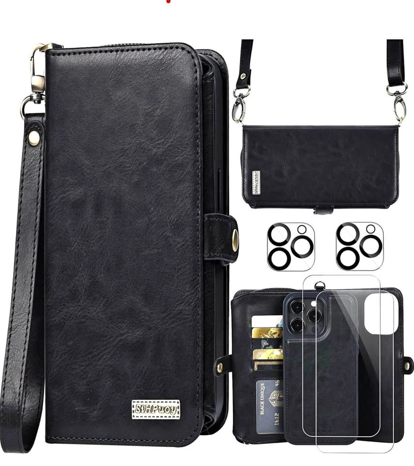 iPhone 15 Pro Max Wallet Case with Card Holder Kickstand