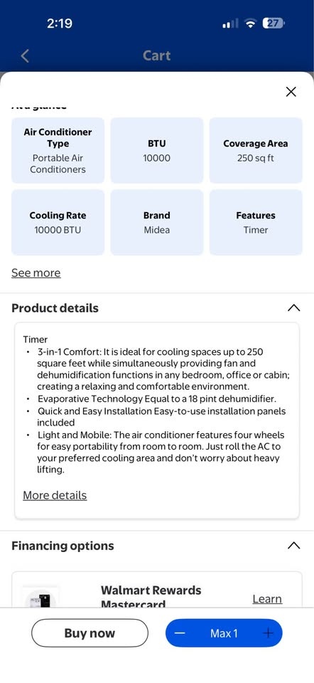 Midea 10,000 BTU Portable Air Conditioner - photo 3