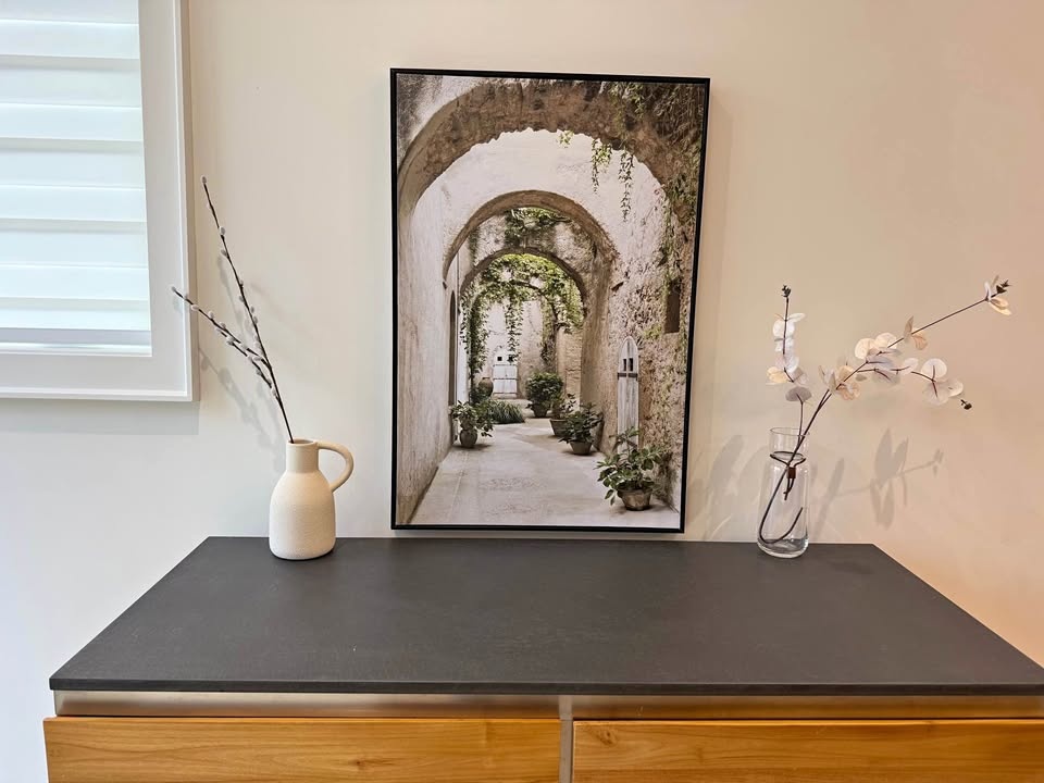 Framed Canvas Art Print Arched Pathway Greenery