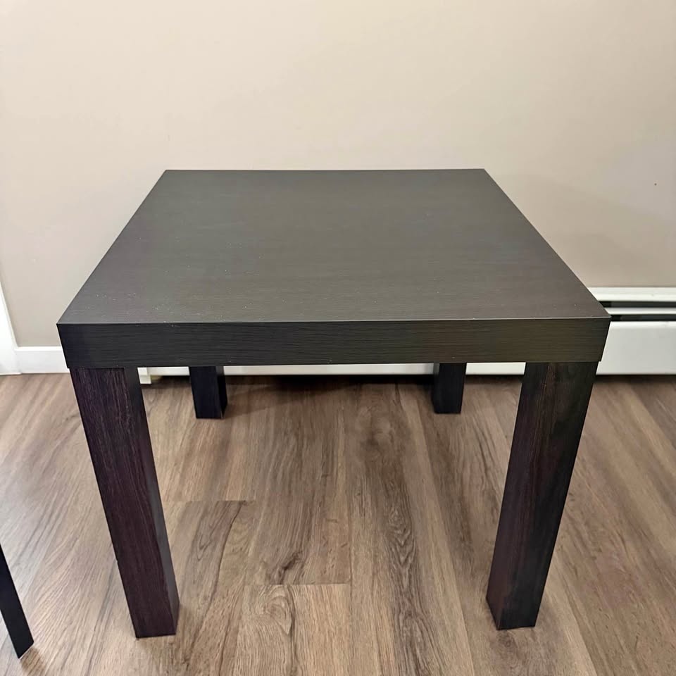 2 Tables (1 Square, 1 Nightstand w/ Shelf) - $10 Each