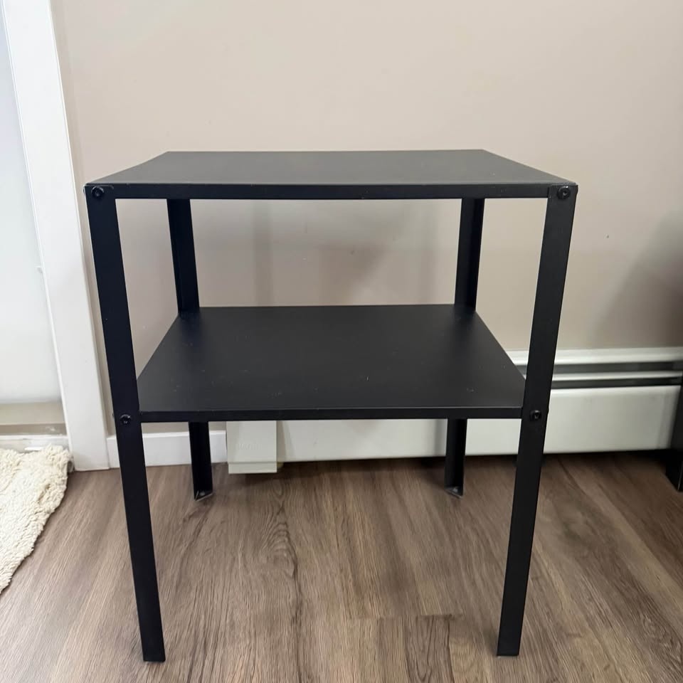 2 Tables (1 Square, 1 Nightstand w/ Shelf) - $10 Each - photo 2