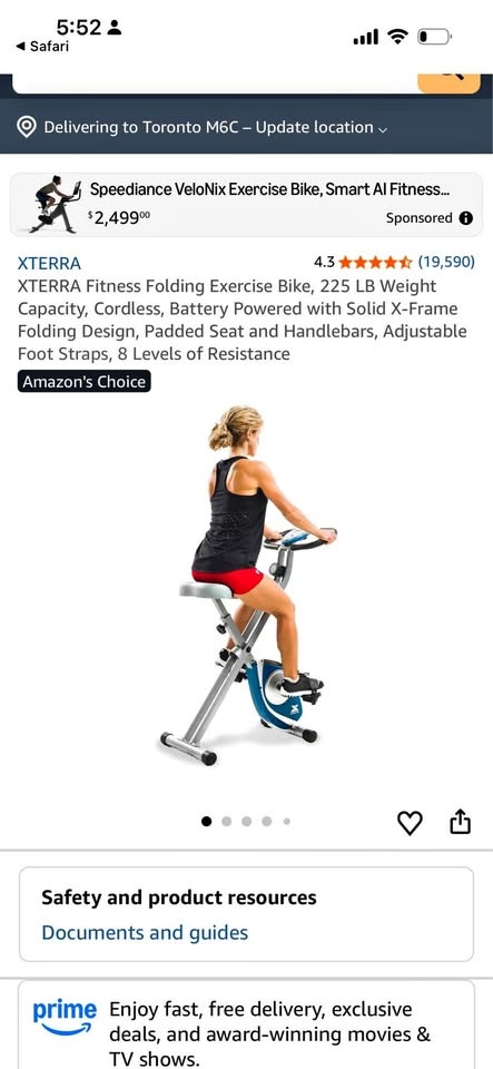 XTERRA Folding Exercise Bike