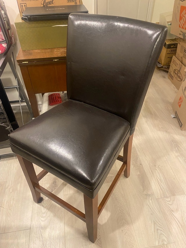 $30 or best offer brown leather bar stool