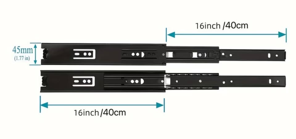 Brand New 3-Section Full Extension Drawer Slides, 16 inch - photo 4