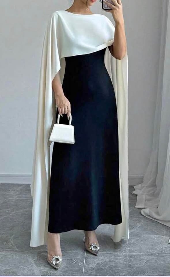 Batwing Sleeve Dress - Modest