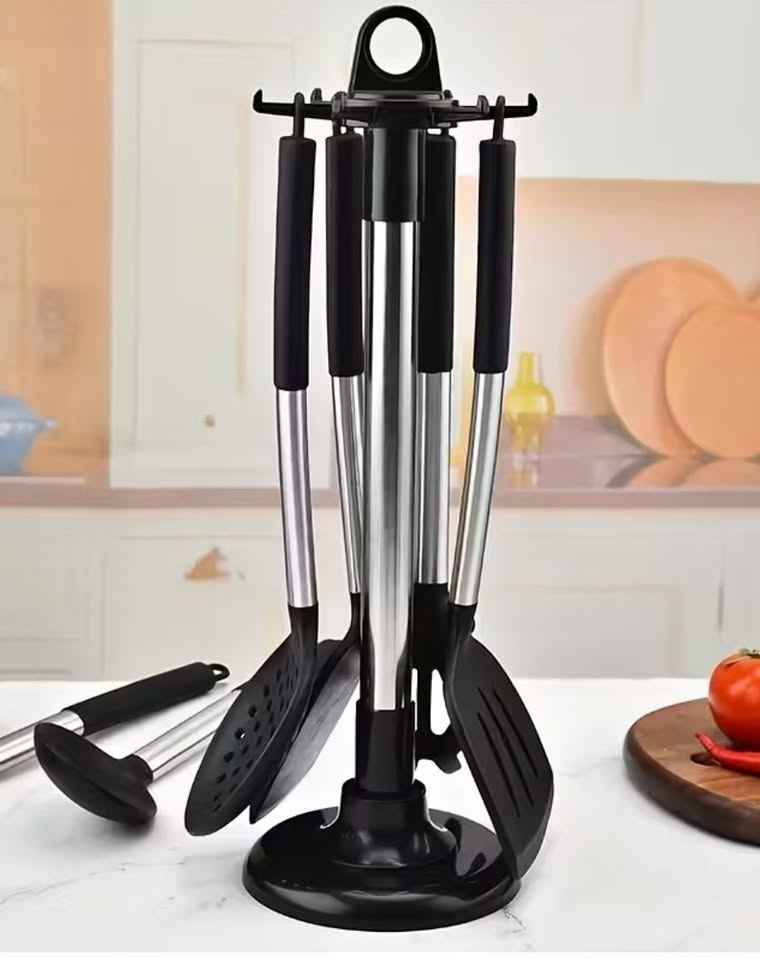 Brand New Stainless Steel 360° Rotating Kitchen Utensil Holder w