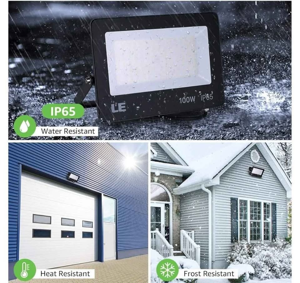 LE LED Flood Light 2-Pack, Super Bright 100W, Waterproof - photo 5
