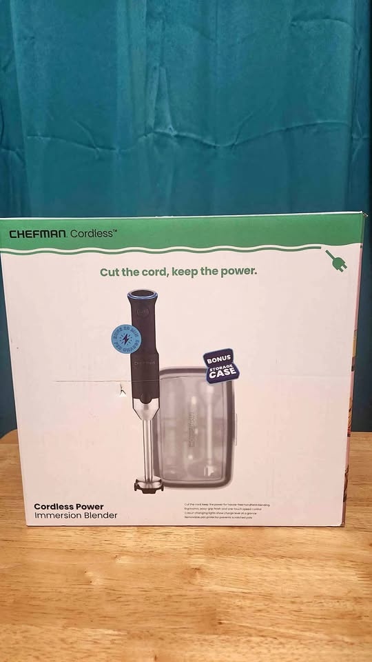 Chefman Cordless Immersion Blender with Case - Brand New