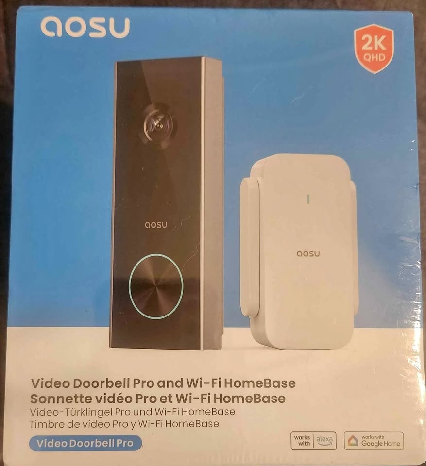 AOSU Doorbell Camera Wireless Outdoor, Battery-Powered Video Doo