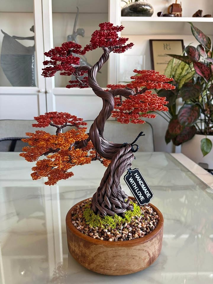 Aluminum HandCrafted Bonsai tree (AUTUMN)