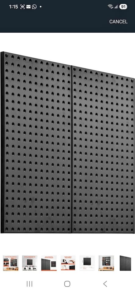 2 Peg Board Black New