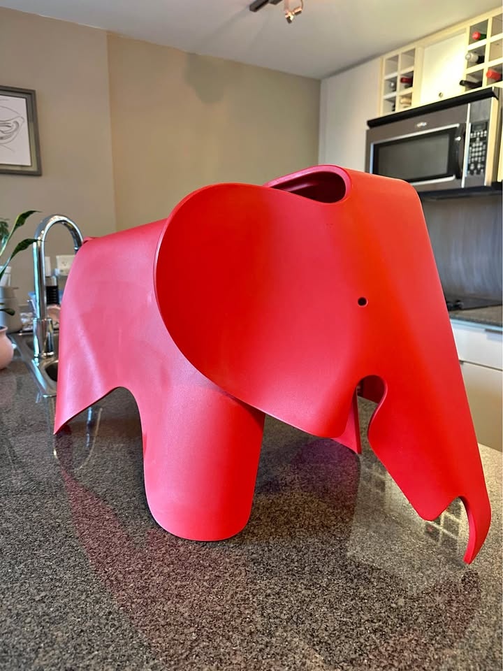 Large Vitra Eames Elephant Stool - Poppy Red