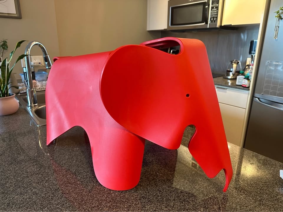 Large Vitra Eames Elephant Stool - Poppy Red - photo 2