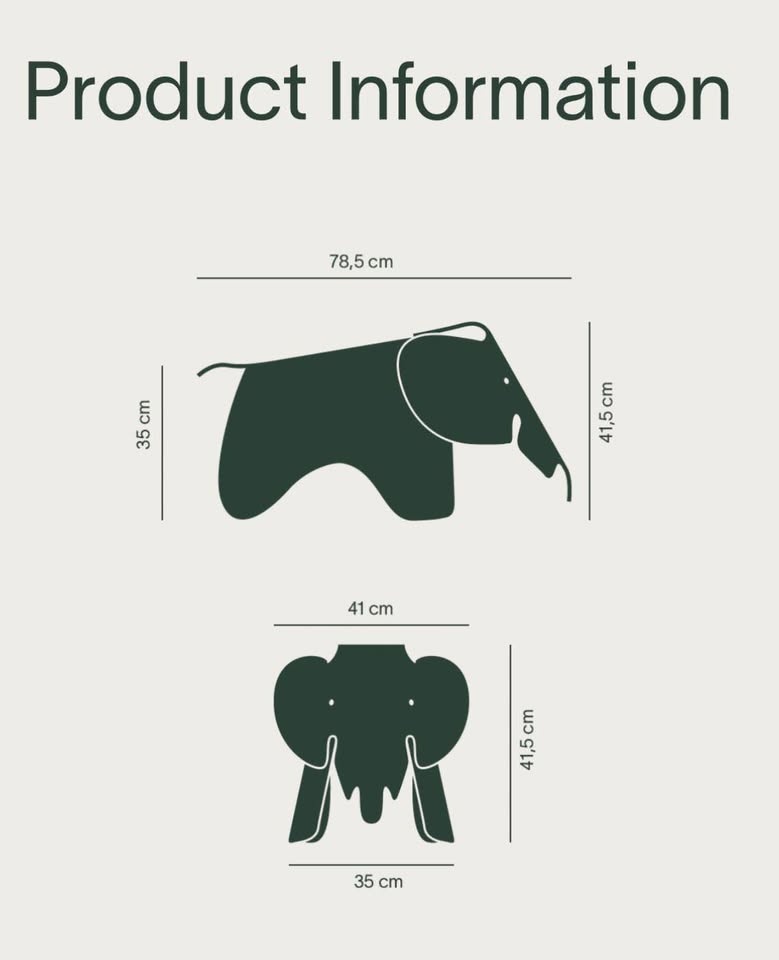 Large Vitra Eames Elephant Stool - Poppy Red - photo 3