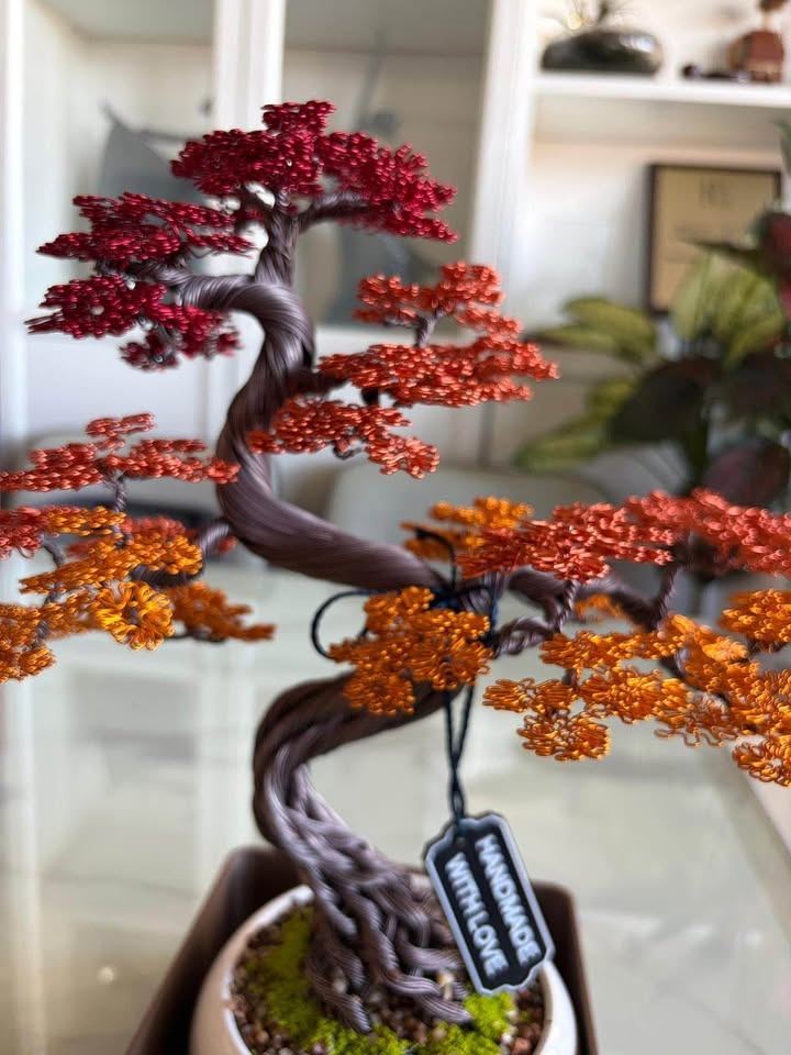 Handcrafted Aluminum Bonsai Tree (AUTUMN) - photo 4
