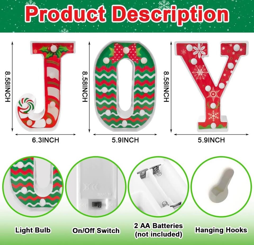 NEW Marquee Light Up Letters JOY LED Sign - photo 2