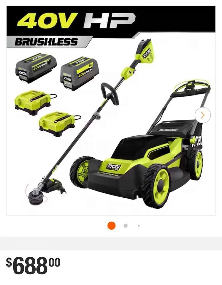 Ryobi 40V Lawn Mower & String Trimmer Set