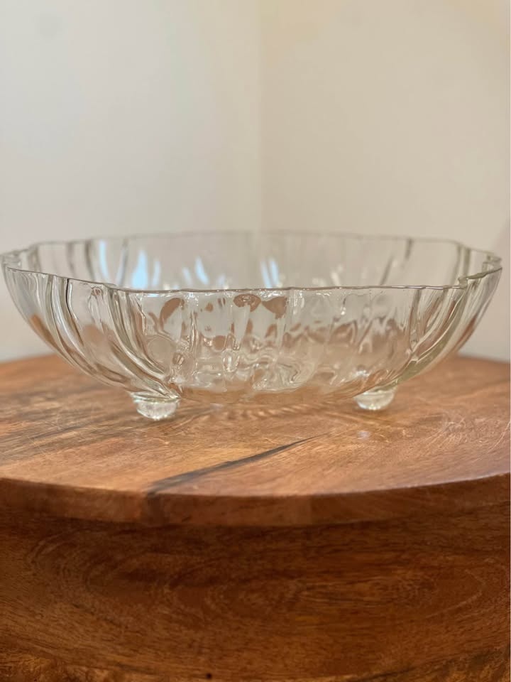 Vintage Indiana Glass Footed Sunflower Bowl Clear Glass Heavy 11 - photo 2