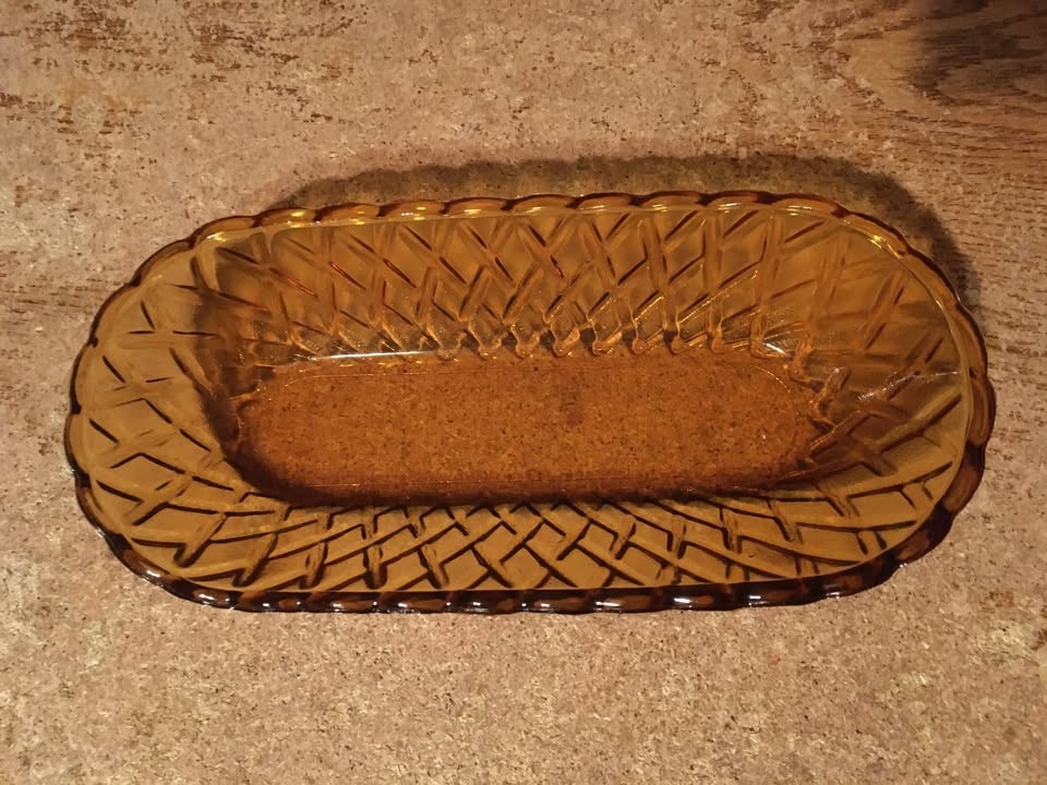 Vintage Amber Indiana Glass Relish Dish MCM - photo 2