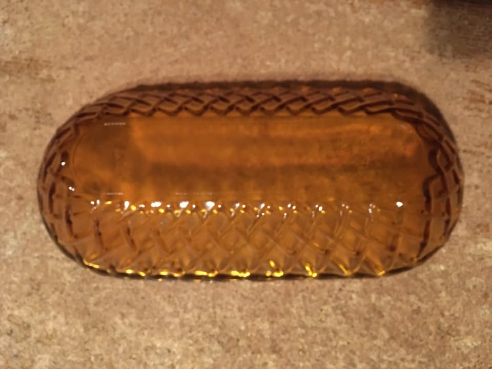 Vintage Amber Indiana Glass Relish Dish MCM - photo 3
