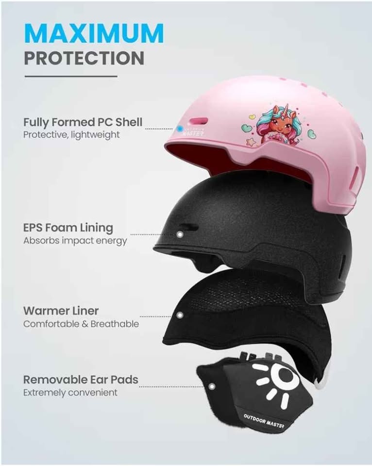Outdoor Master Kids Ski Helmet and Goggles Set, Size S (Pink Uni - photo 5