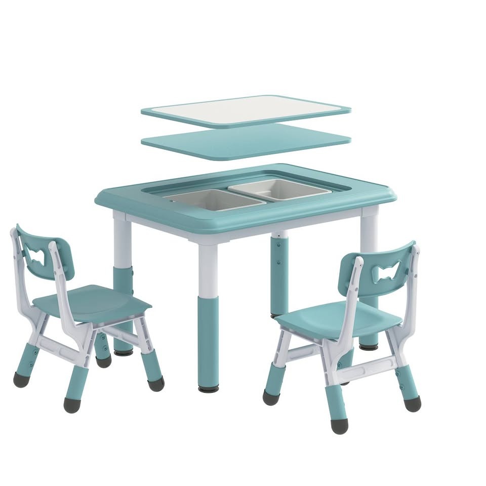 New Kids 2-in-1 Drawing & Learning Table with 2 Chairs - photo 2